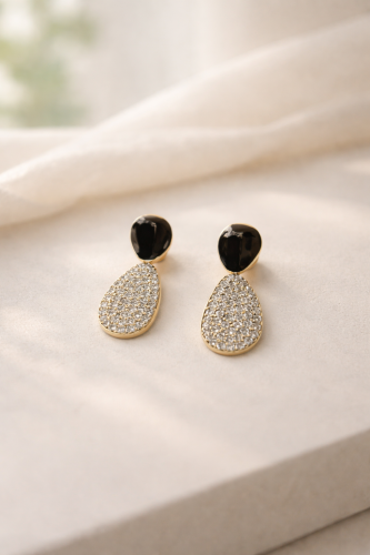 Damla Çerçeveli Taşlı Küpe 