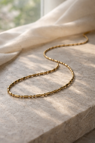 Modern Silindir Küre Formlu Kolye 