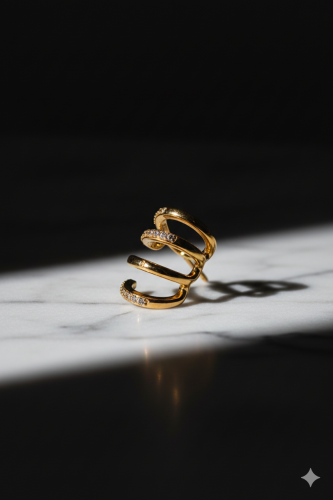 Halka Çerçeveli Kare Kristal Küpe 