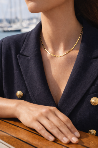 Flat Disc Chain Necklace (Düz Disk Zincir Kolye)