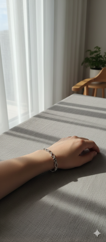 Geometric Stone Link Bracelet (Taşlı Geometrik Halkalı Bileklik)