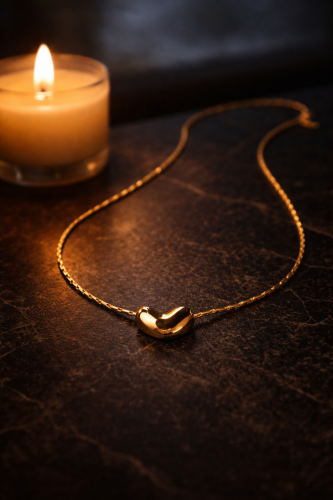 V Kesim (Chevron) Baget Taşlı Kolye 