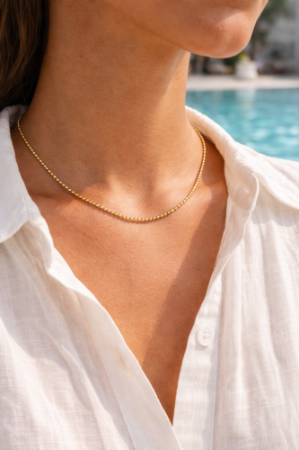 İnce Boncuk Model Minimalist Kolye