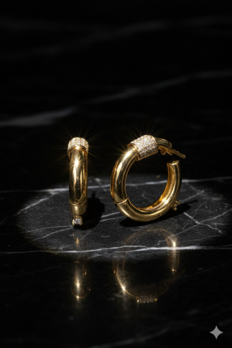 Taşlı Halka Küpe (Hoop Earrings) 